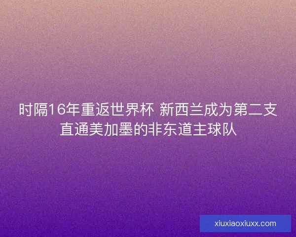 时隔16年重返世界杯 新西兰成为第二支直通美加墨的非东道主球队