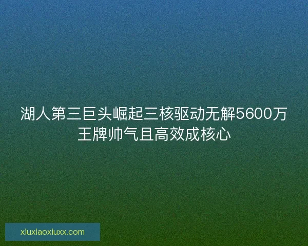湖人第三巨头崛起三核驱动无解5600万王牌帅气且高效成核心