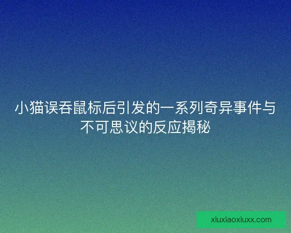 小猫误吞鼠标后引发的一系列奇异事件与不可思议的反应揭秘