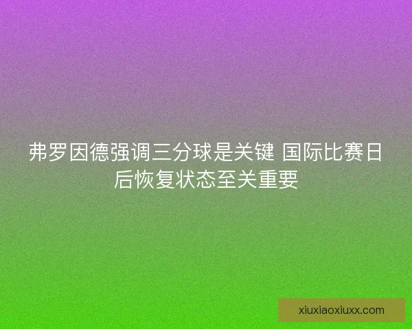 弗罗因德强调三分球是关键 国际比赛日后恢复状态至关重要 弗罗因德强调三分球是关键 国际比赛日后恢复状态至关重要