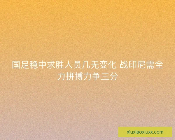 国足稳中求胜人员几无变化 战印尼需全力拼搏力争三分